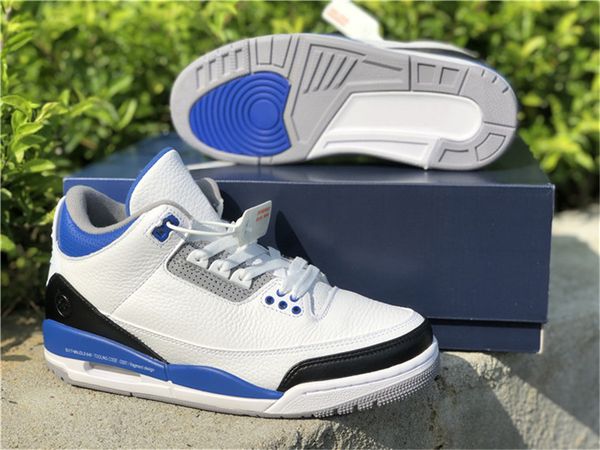 

fragment x air authentic 3 white black blue casual shoes for men university navy zapatos sneakers outdoor sports with original box
