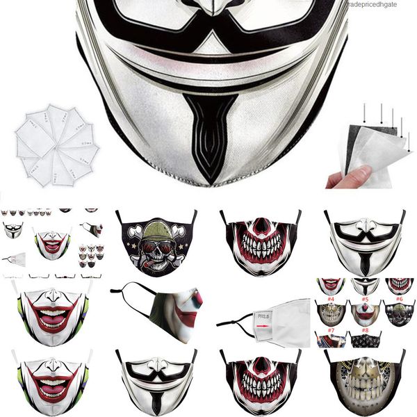 

halloween digital print fashion masks men masquerade designer party joker face zyvs