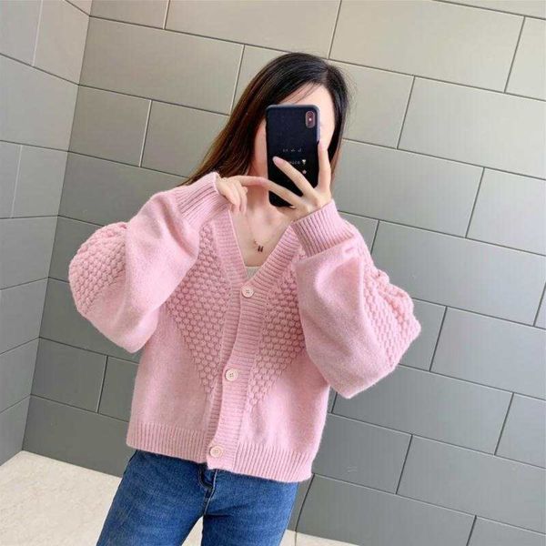 

cardigan autumn and winter new style small fresh short knitted women's cardigan loose coat sweater and sweet wear sweater women's, White;black