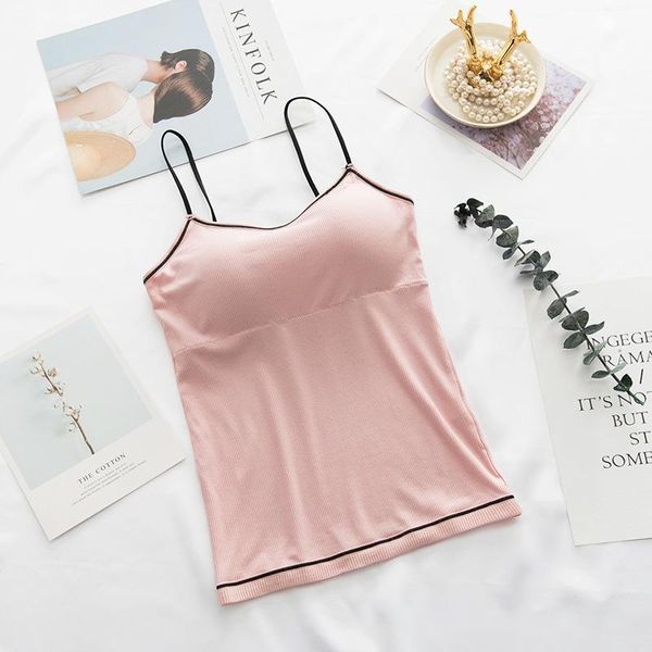 

female padded tank camisole slim strap women summer off shoulder camisole1, Black;white