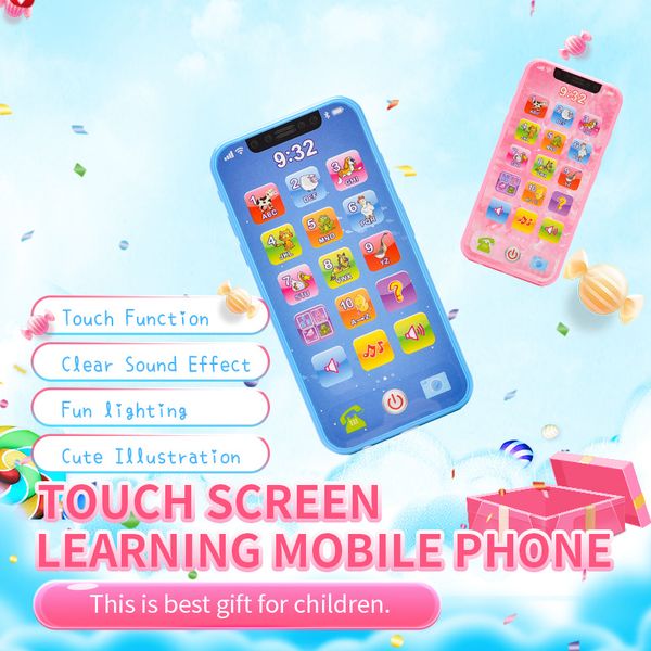 

children mobile phone touch function volume button neck hanging learning