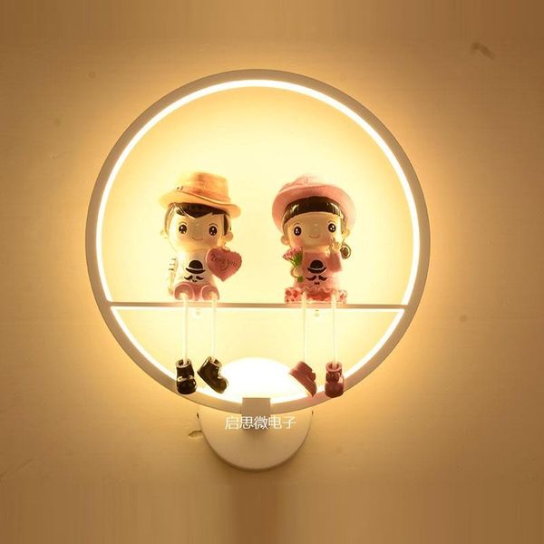 

wall lamp creative doll led lamps 18w ac110v 220v modern simple bedroom bedside indoor lighting child girlfriend gift