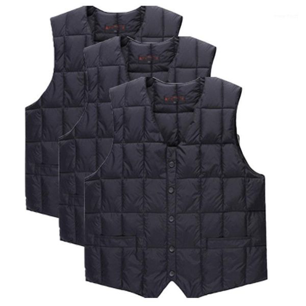 

2020 men's wear to keep warm down vests qiu dong v-neck vests1, Black;white