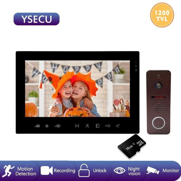 

ysecu 7 inch video intercom with 1200tvl doorbell camera support gate door unlock motion detection recording built in power1