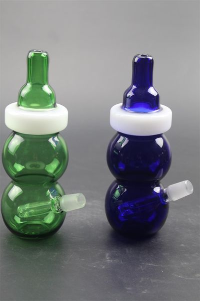 Mini 6 polegadas Forma de garrafa criativa de vidro de vidro Bong Hookah Tubulação de fumo Óleo Dab Rig Tabaco Acessórios