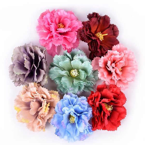 

5pcs artificial flower 9cm silk carnation for wedding home decoration diy craft fake flower wreath gift scrapbooking acc jlliqd