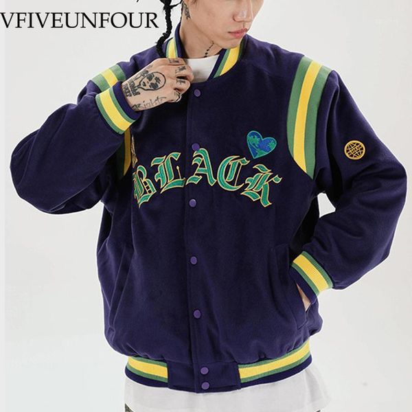 

vfive unfour harajuku flowers embroidery design winter men casual jackets coats male streetwear oversize outwear loose jacket1, Black;brown