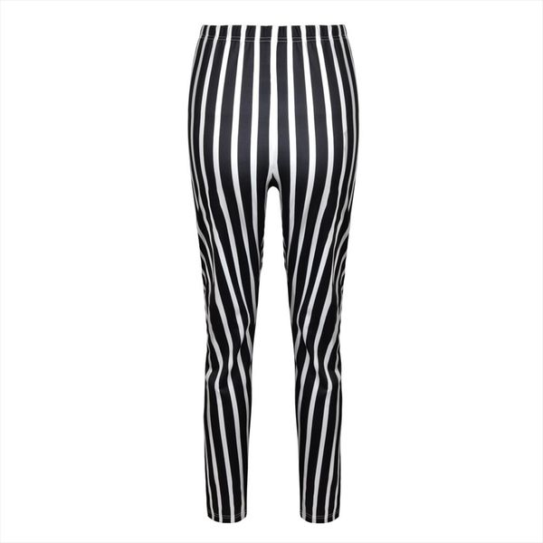 

women high waist striped legging plus size stretchy ladies sports legging ankle length black and white stripes trousers 5xl d30