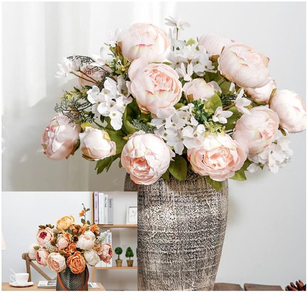 

1bouquet 13 heads artificial peony decorative party silk fake flowers peonies for home l decor diy wedding decoratio bbyfpk