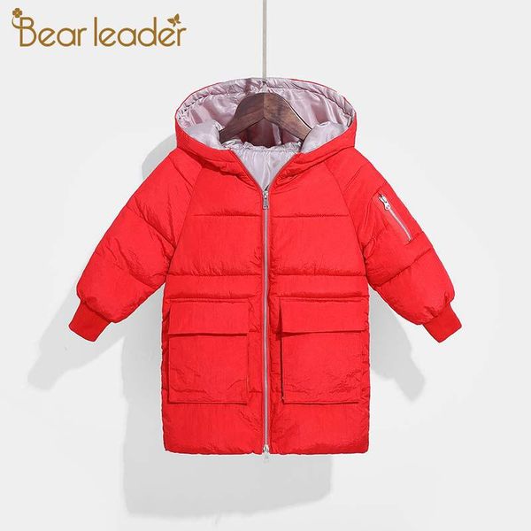 

bear leader girl thick jackets 2020 new winter girls hooded warm coats fashion kids parkas teenagers long outerwear cool outfits, Blue;gray
