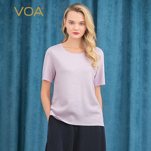 

voa soft 60 шт шерстяные ткани чистый кашемир шею с коротким рукавом широкий жира мм главная casual all-матч вязаные пуловер rb1078, White;black