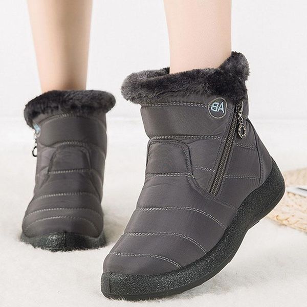 

зима ботильоны женщина хлопок ткань роковых bottes женщина пинетки плюшевой обувь дама водонепроницаемый botas кроссовки buty damskie, Black