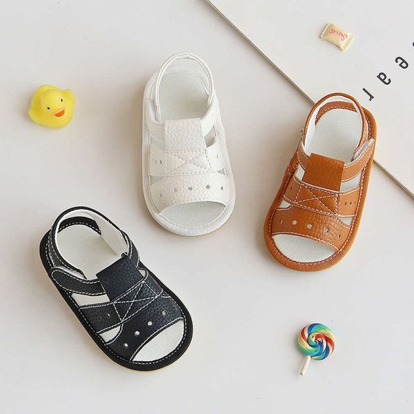 

korean xiaoliubao children's 2020 summer new version face soft sole walking sho baby sandals, Black;red