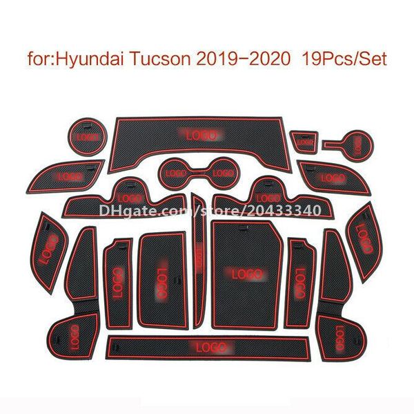 

car gate slot pad water coaster interior non-slip mat for hyundai tucson 19-2020