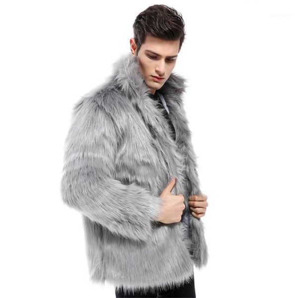 

2020 new men's winter artificial fur jacket thick warm fashion coat europe and america imitation fur men's clothing size l-xxxl1, Black