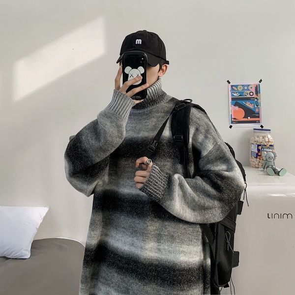 

autumn 2021 male thin new pure versatile fashion thick sweater leisure clothing 42ai, White;black