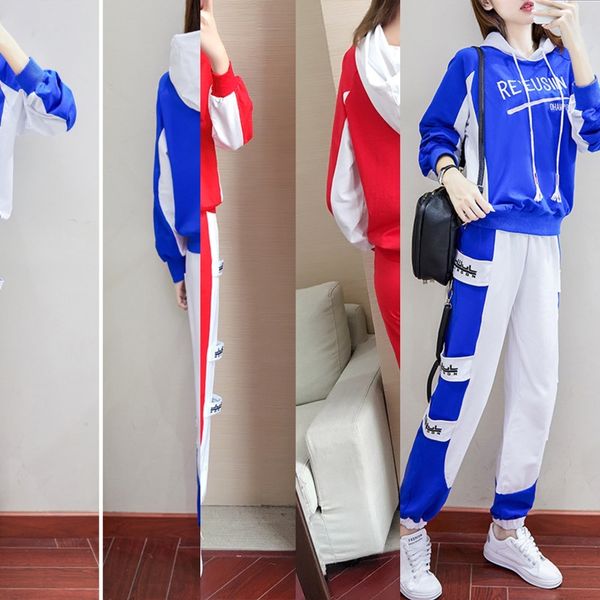 

nxdsf plush and thickened sweater suit women autumn cotton sweaterset new fashion brand piece winter leisure sports two loose sweater 2020 l, Gray