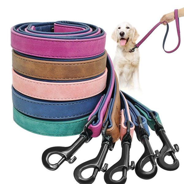 

dog leash harness leather lead pet dog puppy walking running leashes training rope belt for small medium large dogs pet bbynqi