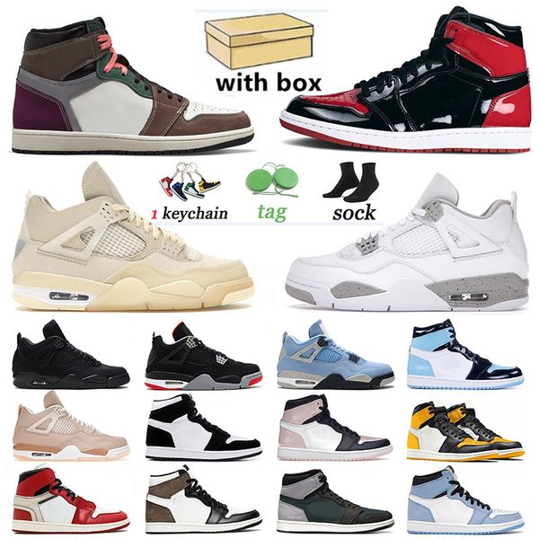 

2022 4 basketball jumpman 1 shoes high og mens bred patent university blue trainers sail 1s black cat twist cactus jack unc 4s white oreo wo