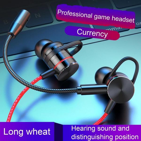 

headphones & earphones e-sports metal no delay game in-ear headset with mic hifi noise reduction sports wired earphone gaming headphone for