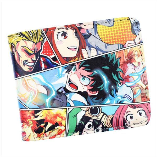 

new arrival my hero academia wallet with coin pocket card holder bi fold purse for young, Red;black