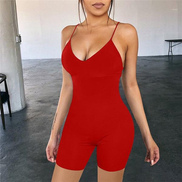 

jumpsuits 2020 summer sleeveless v neck bodycon rompers womens jumpsuit ribbed playsuit casual streetwear jumpsuits overall1, Black;white