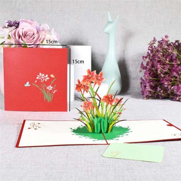 

pop up flower card флора 3d поздравительные годовщина свадьбы день выпускной карты на день рождения матерей отца выздороветь сочувствие wmtw
