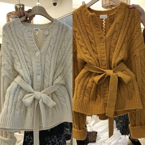 

sngh8 south coat sweater coat east gate sweater women's korea autumn winter 2020 of women's clothing korean knitted new twist butt, White;black