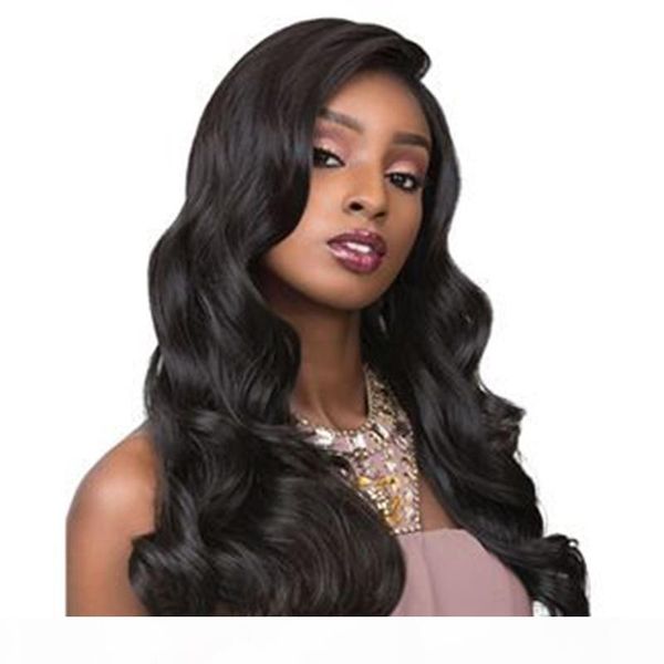 

glueless full lace human hair wigs pre plucked body wave malaysian virgin hair lace front wigs for black women, Black;brown