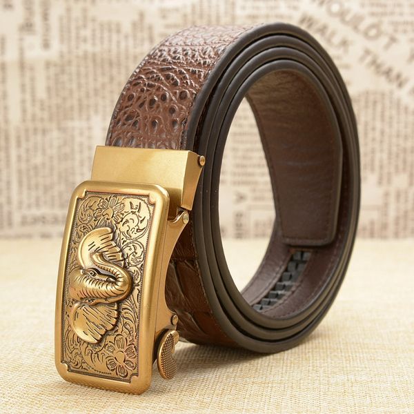

real automaticmen's elephant crocodile physical store real leather automaticmen's belt elephant crocodile leather belt physical st, Black;brown