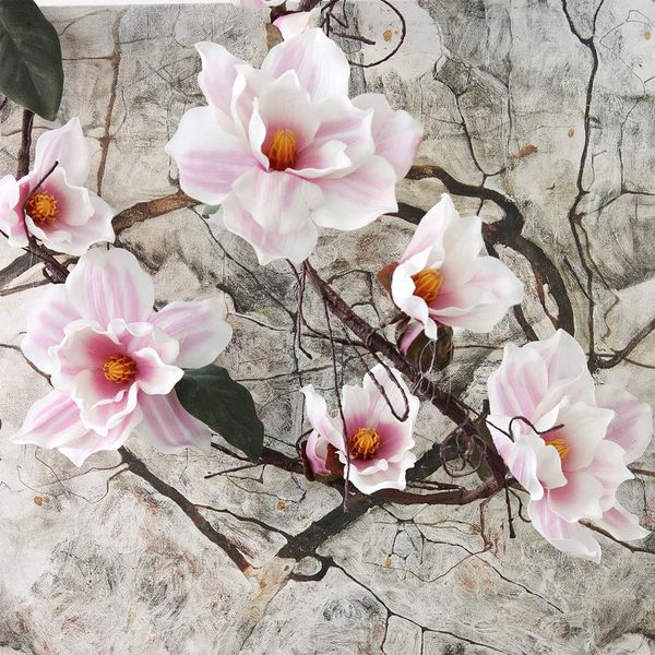 

роскошный большой искусственный цветок магнолии rattan cane для окна свадебные украшения поддельные цветы декор сада flores 185см vine sqcpz