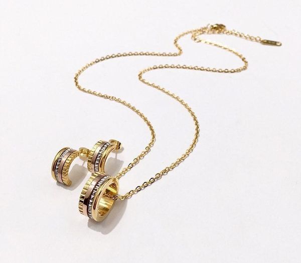 

luxury pendant necklaces earrings sets fashion charms necklace women earrings lady golden fine jewelry sets lover11, Silver