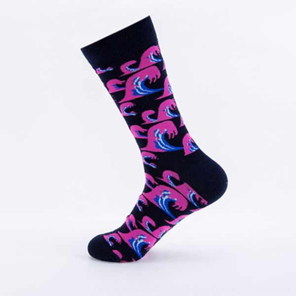 

rjrcc fashion fashion brand colorful and mid-tube cotton personalized seaweed cotton fashionable socks series socks xgwc1, Black