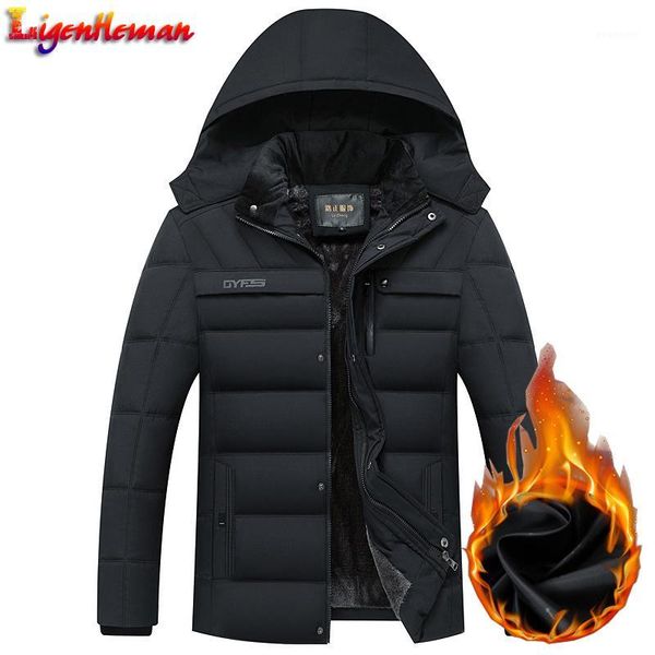 

winter men fleece parka coats thick mens hooded jacket coat warm thicken male overcoat windproof outwear jaqueta masculina1, Tan;black