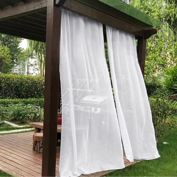 

2.5m x 2.8mwaterproof garden decoration outdoor sheer curtains for porch beach patio exterior voile with sliver ring gromme
