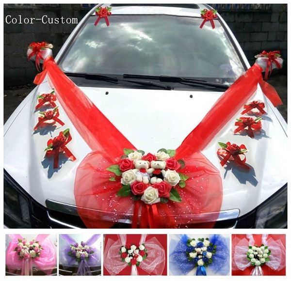 

simple style wedding car decorative flowers heart-shaped wedding flowers decoration wedding wreaths decorative flowers 1022