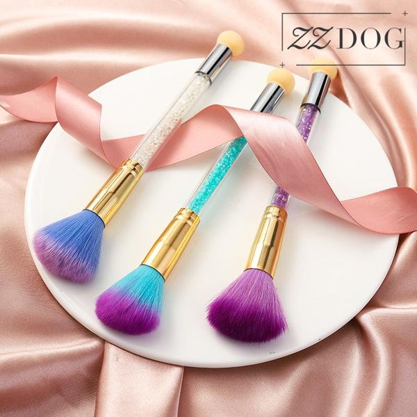 

makeup brushes zzdog 1pcs double-head brush multifunction sponge fluffy powder liang film grain long handle cosmetic beauty tools