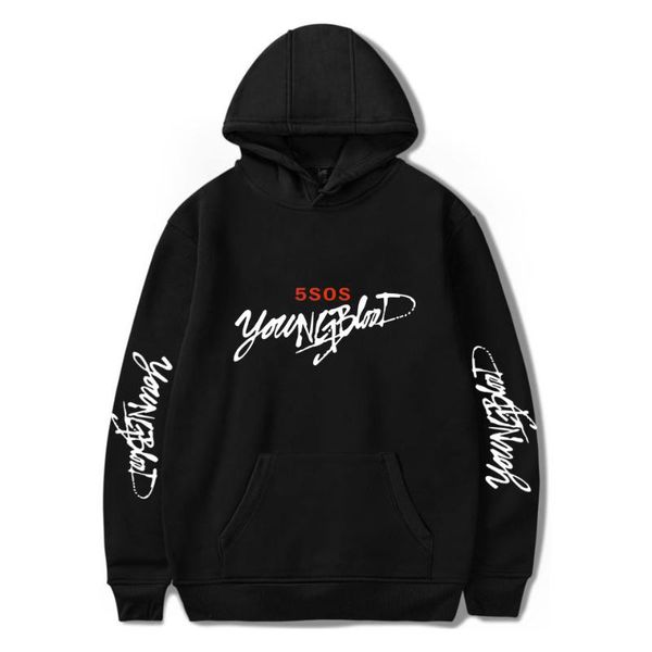 

men and women youngblood hoodie casual pullover streetwear fashion hip hop sudadera hombre female youngblood 5sos hoodie, Black