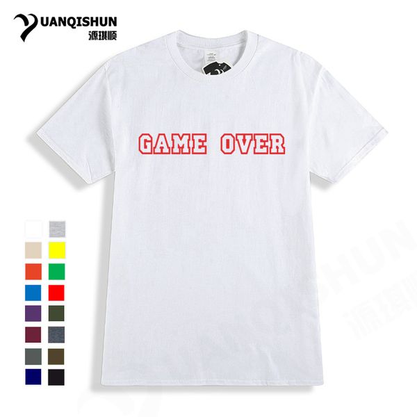 

sport game over letter printed t-shirt mens 16 colors 100% cotton short sleeves tee fashion humor personality tshirt