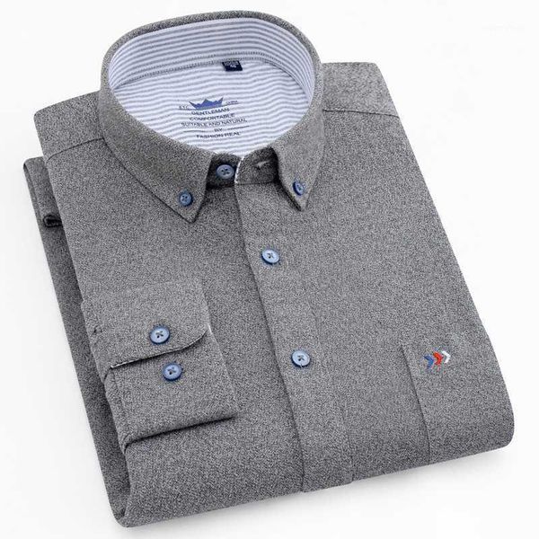 

men's long sleeve plaid brushed casual shirt single pocket comfortable cotton standard-fit button-down thick shirts1, White;black