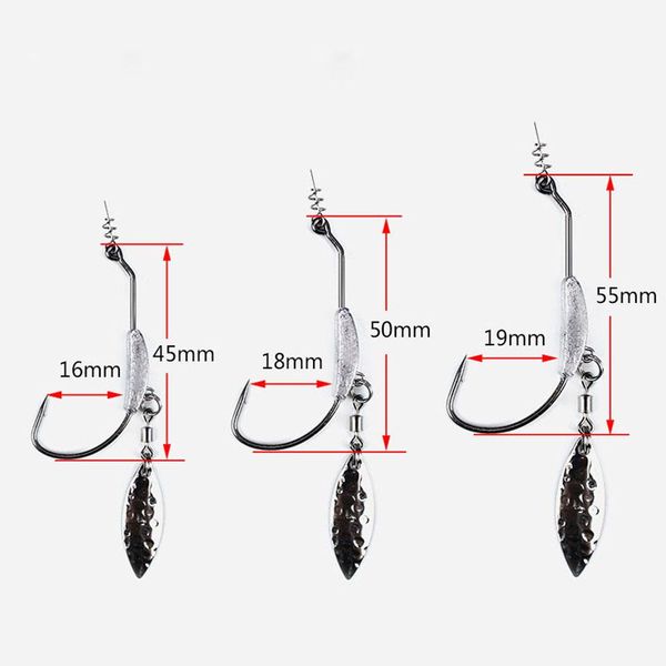 

3 шт. / лот колючий кронштейн коленчатый крючок 4.5g / 5.5g / 7,2 г с свинцовым однократным крюком свинцовой головкой крюк мягкий червь мягк