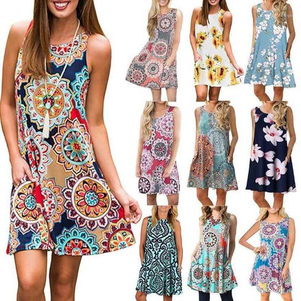 

new women crew neck split dress floral print long summer spaghetti strap party pink chiffon elegant casual maxi dresses beach1, Black;gray