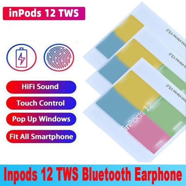 

macaron i12 wireless bluetooth headphones i12 11 tws inpods 12 macaron v5.0 stereo earphones sports sweatproof headphone touch earbuds