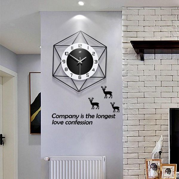 

fashion simple living room wall clock modern creative personality clock home decorative art wall watch bedroom silent