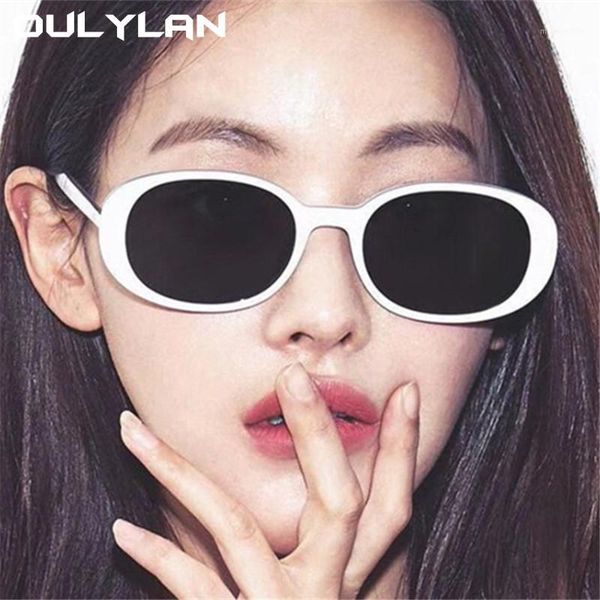 

oulylan vintage oval sunglasses women small frame sun glasses female male retro brand design hip hop shades uv400 goggles1, White;black