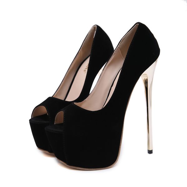 

2021 new ladies 16cm stiletto spring shoes female toe 96s8, Black