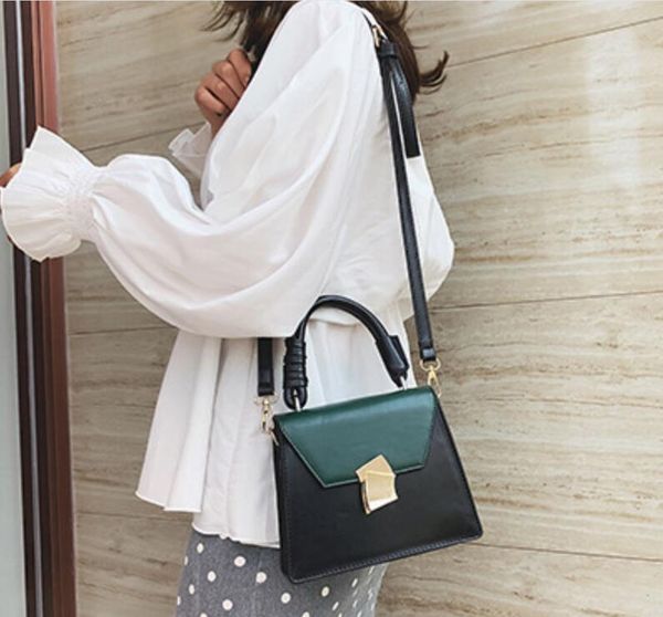 

senior sense bag female 2020 new retro pu small square wild foreign air single shoulder slung color chain bag handbag female