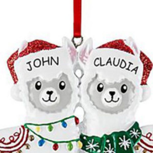 

name cute family pvc of alpaca diy tree hanging pendant christmas ornament