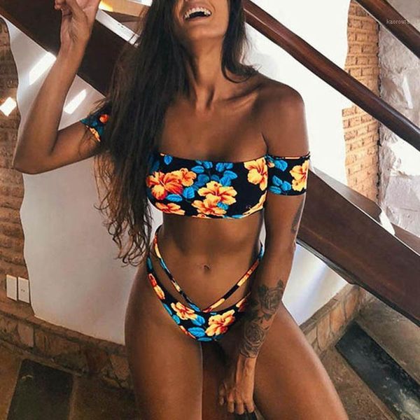 

2020 women swimsuit push up bikini swimwear floral swimming suit separate female swimsuit bathing suit bikinis biquinis1, White;black