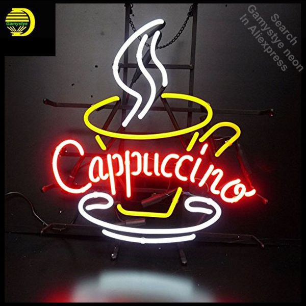 

cappuccino coffee neon sign neon bulb sign glass tube custom brand neon light recreation room outdoor iconic sign arcade lamp